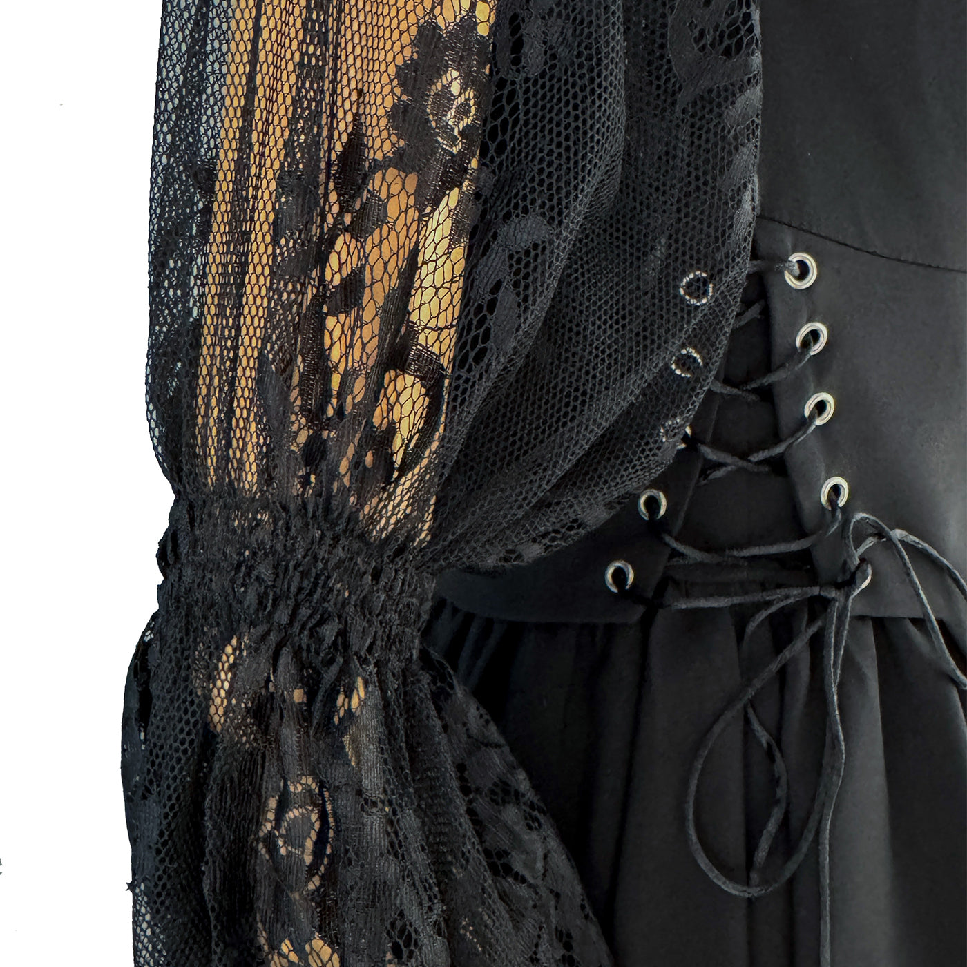 π« Elegant Black Dress with Lace Sleeves