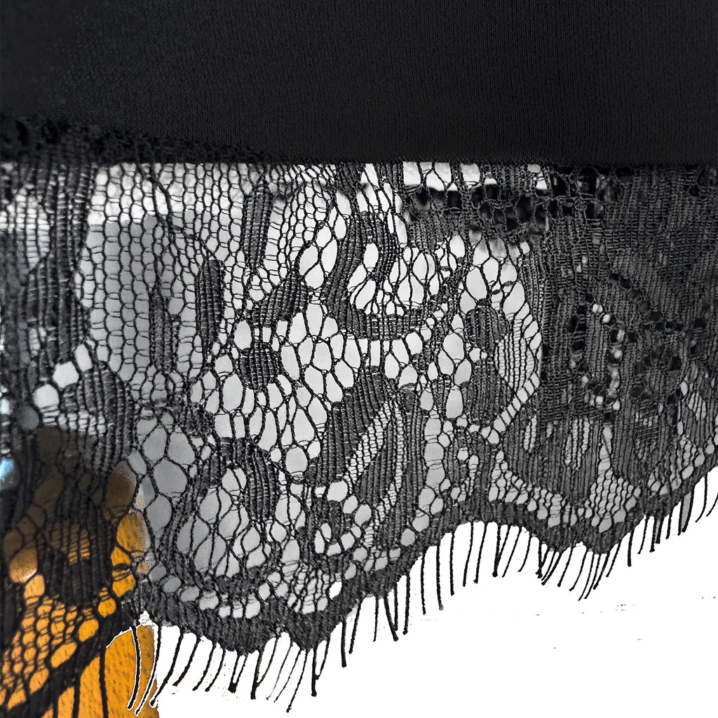 💫 Elegant Black Dress with Lace Sleeves