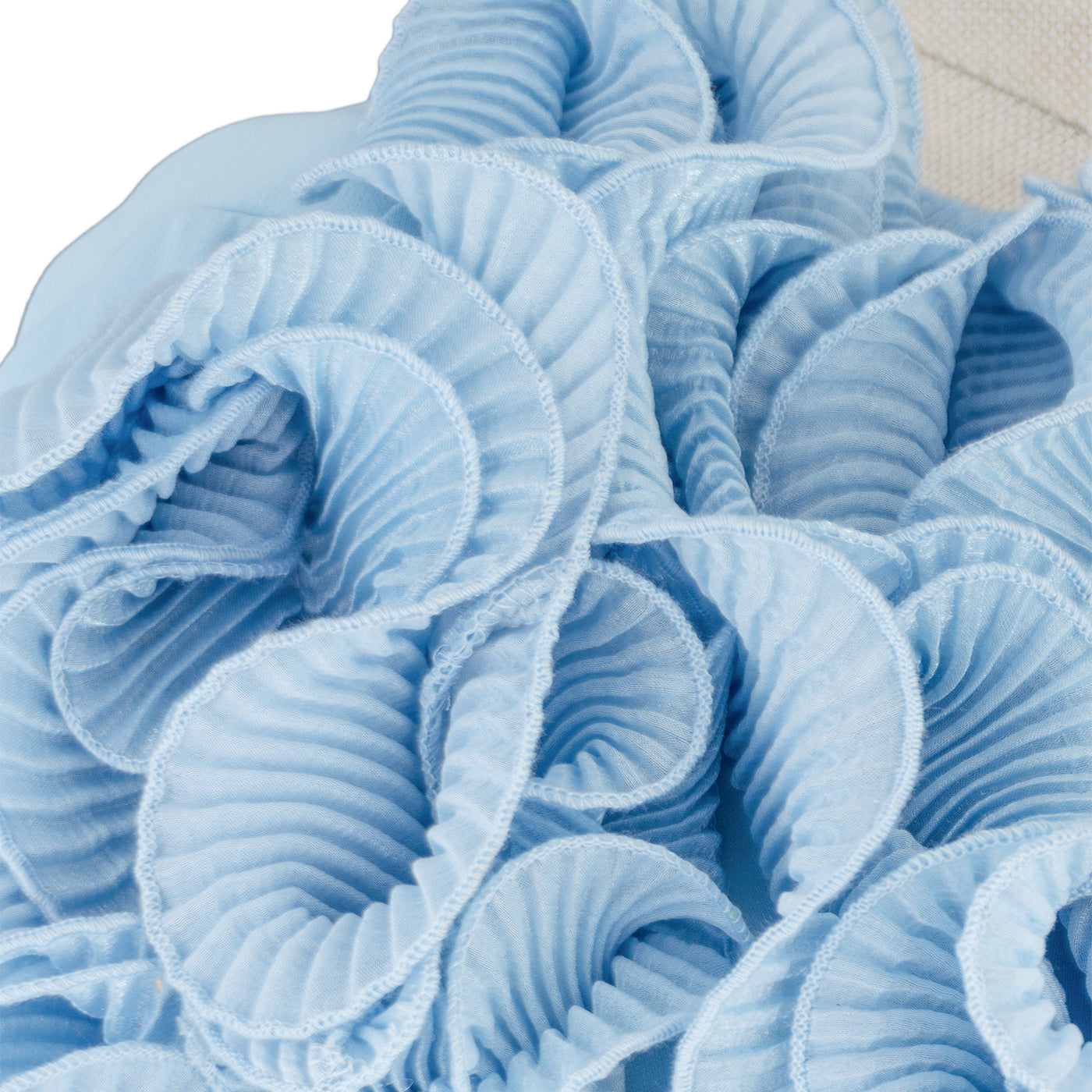 Light Blue One-Shoulder Dress with 3D Floral Detail