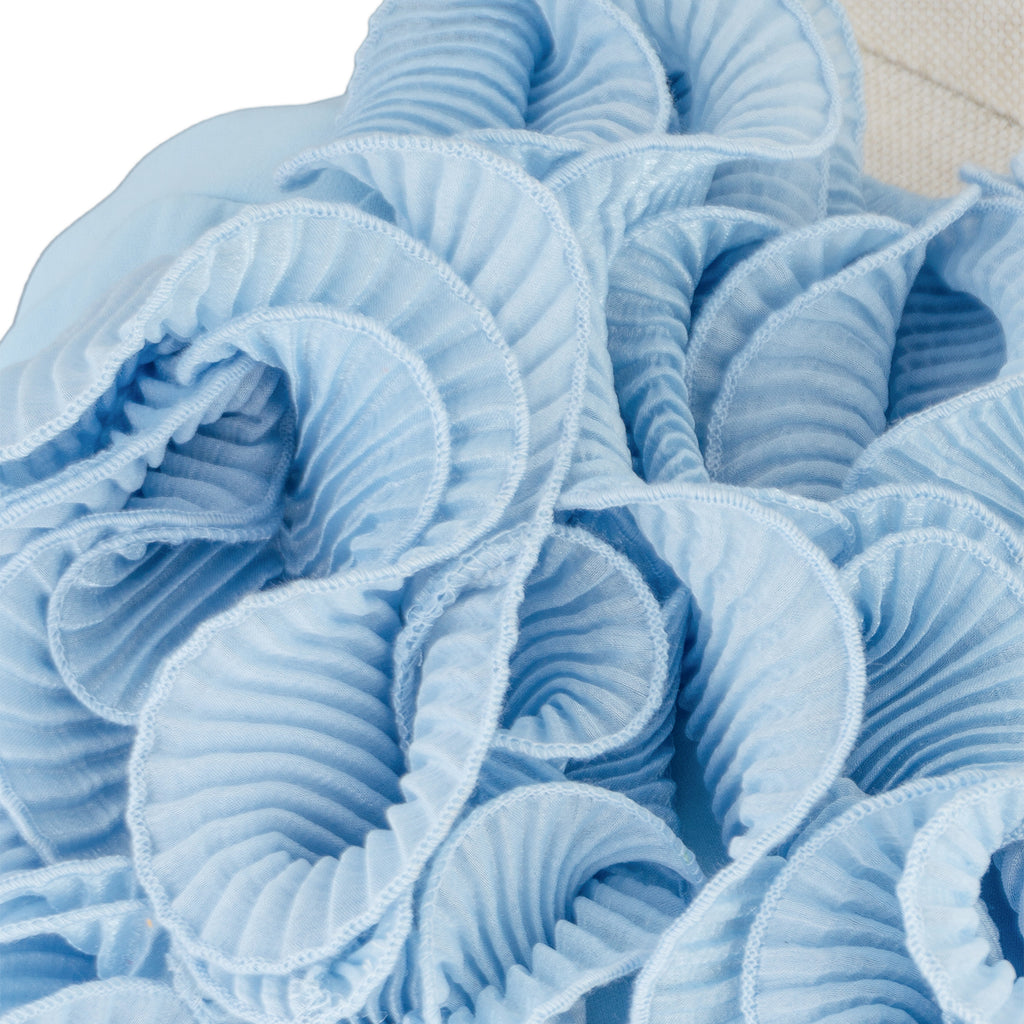 Light Blue One-Shoulder Dress with 3D Floral Detail