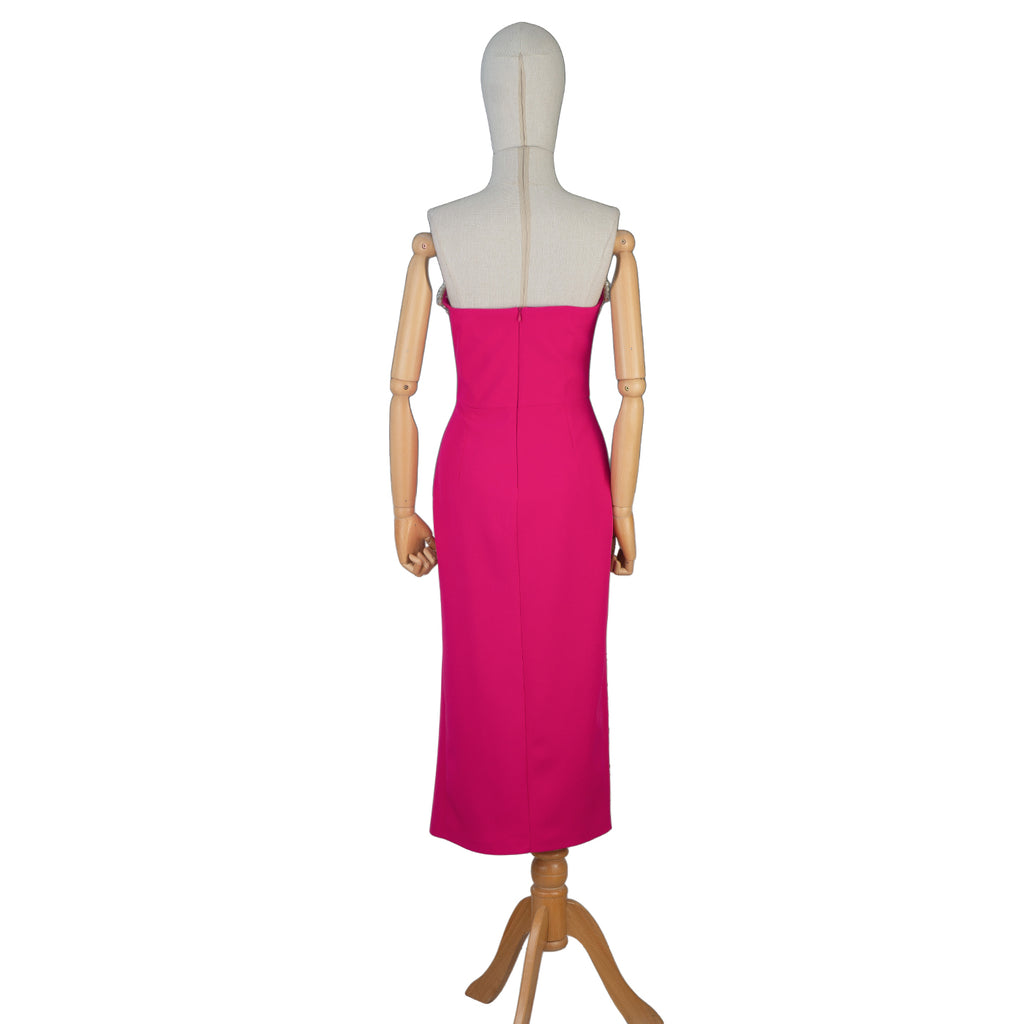Elegant Pink Dress with Pearl Embellishment