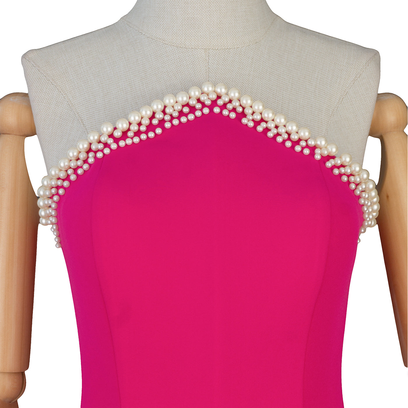 Elegant Pink Dress with Pearl Embellishment
