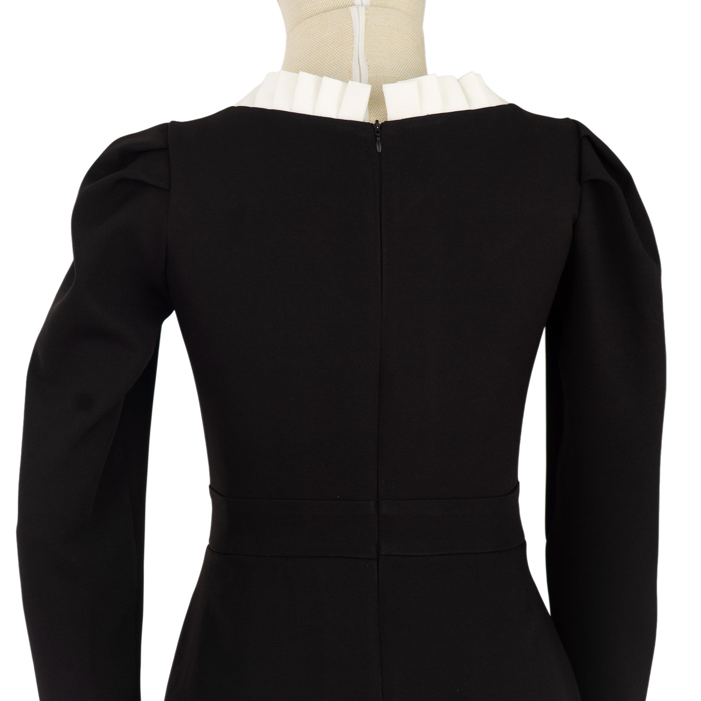 Elegant Black & White Dress with Pearl Buttons