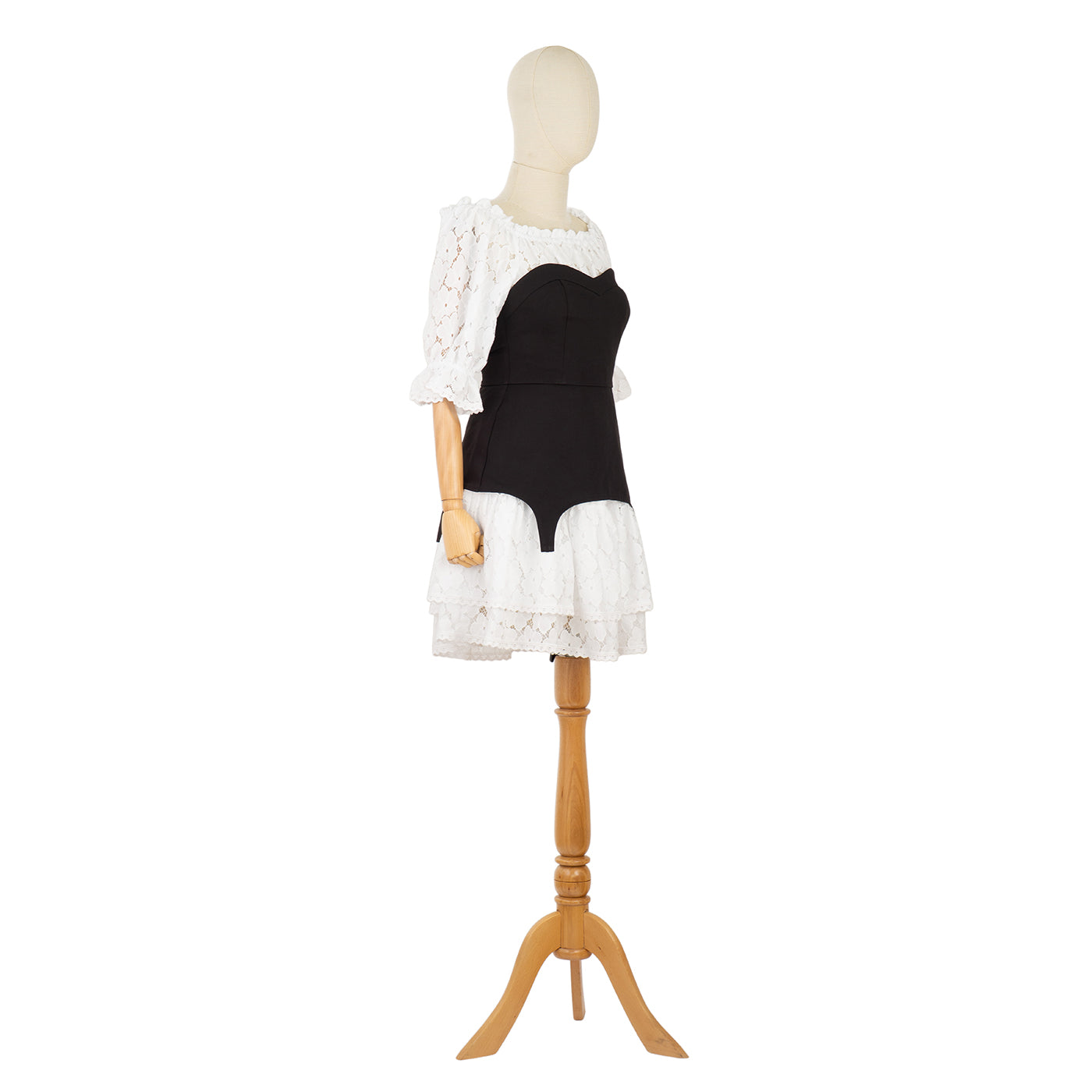 Dress with Contrast Corset and Lace