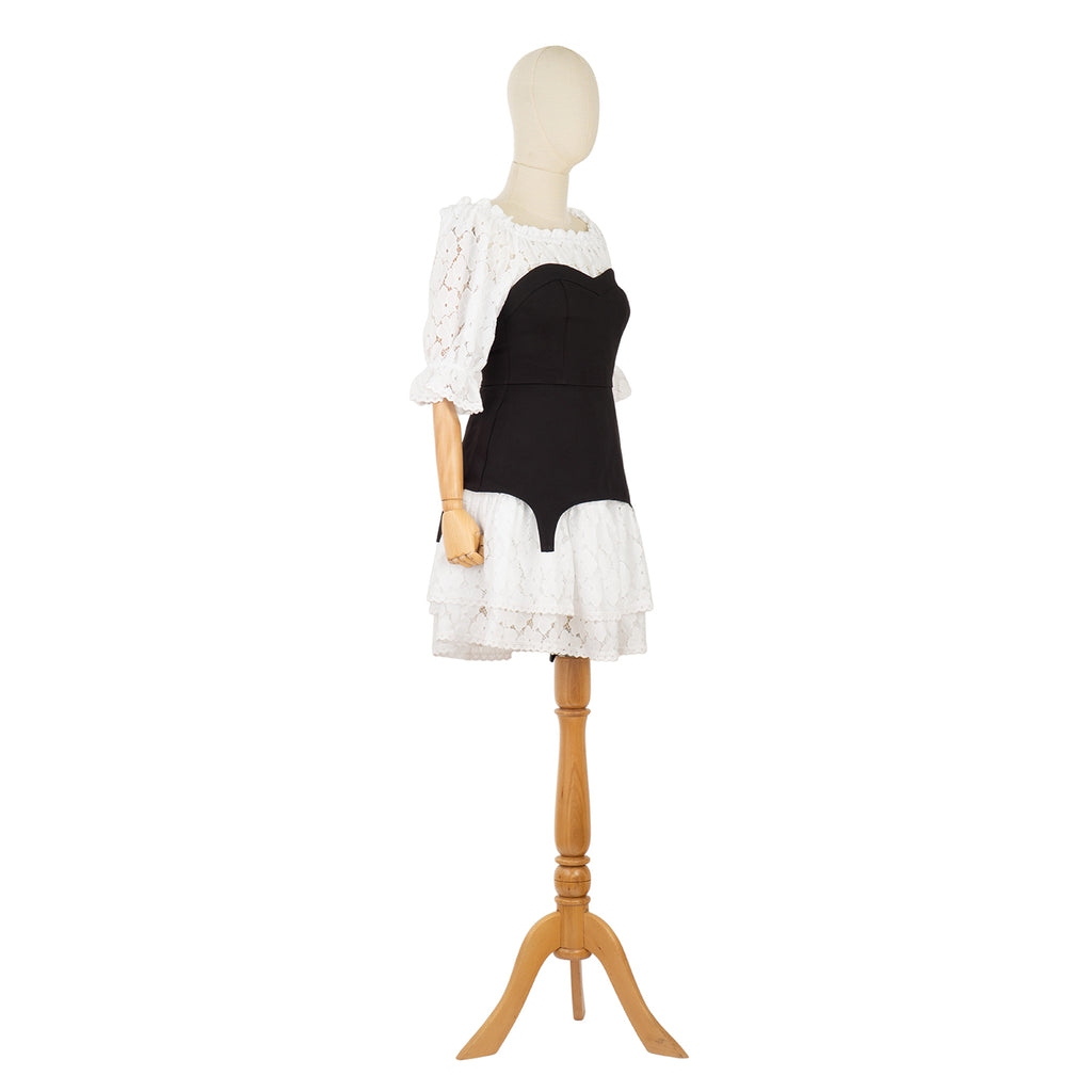 Dress with Contrast Corset and Lace