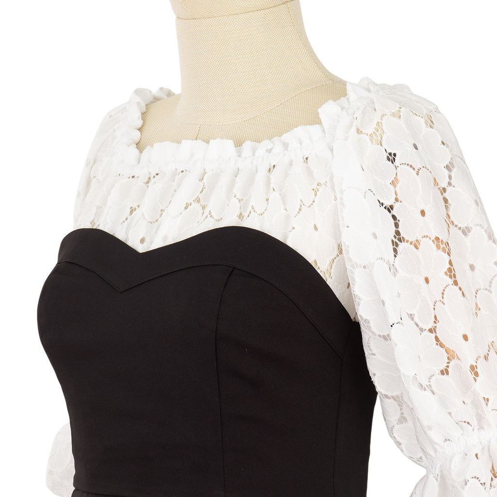 Dress with Contrast Corset and Lace