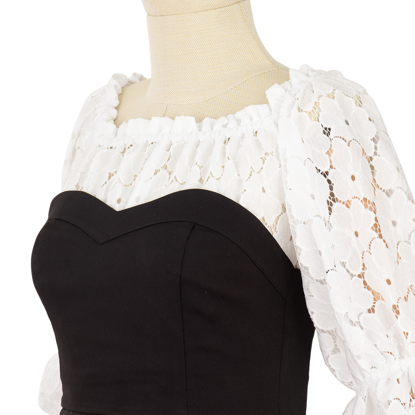 Dress with Contrast Corset and Lace