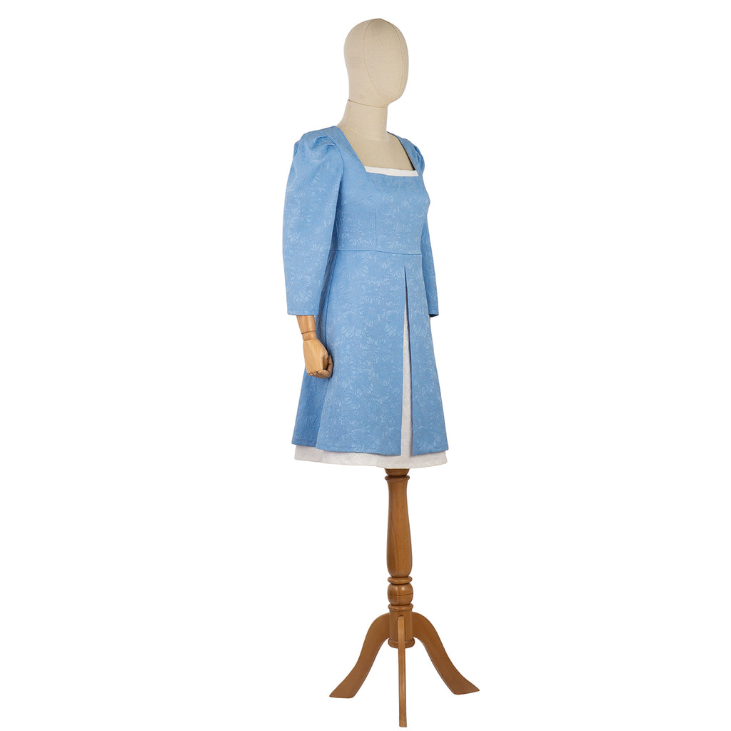 Square Neck Dress with Flared Skirt