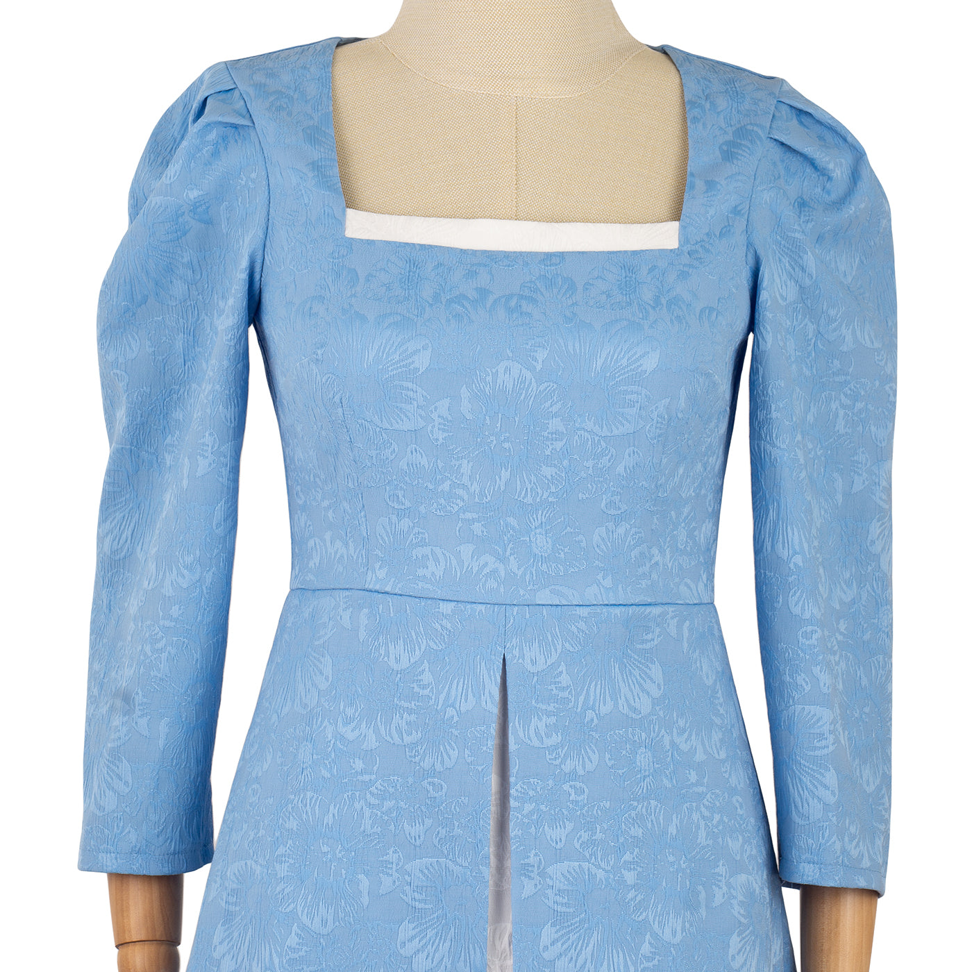 Square Neck Dress with Flared Skirt