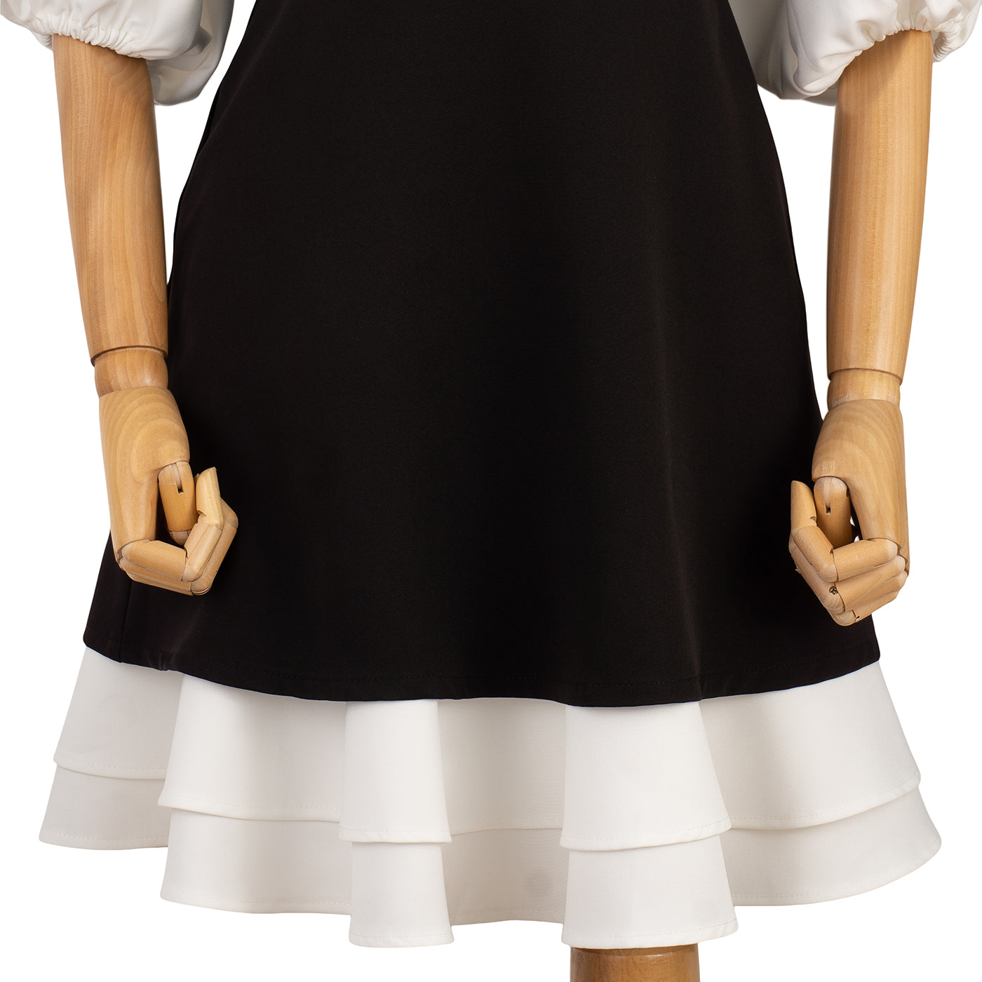 Two-Tone Dress with Puff Sleeves