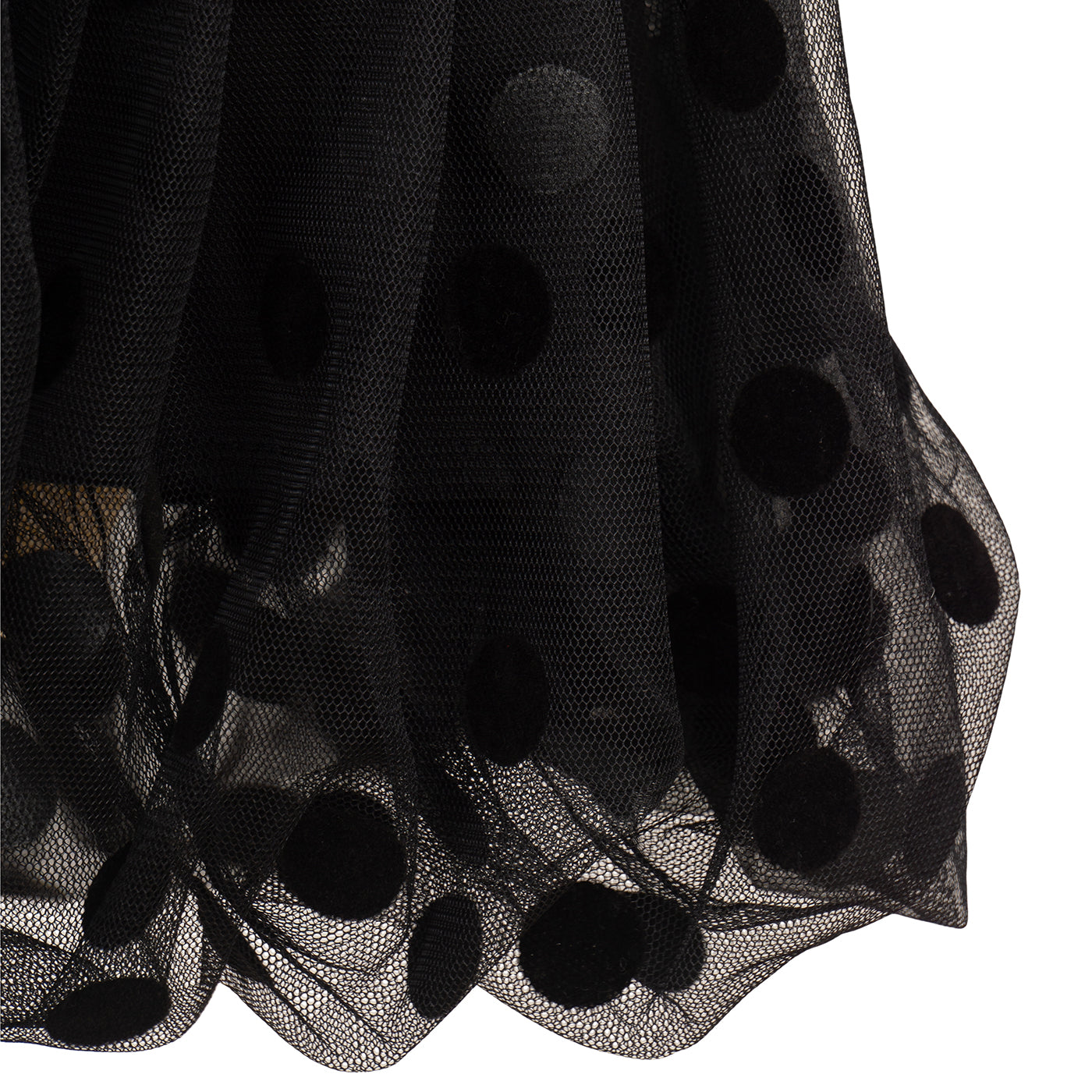 Off-Shoulder Dress with Polka Dot Skirt