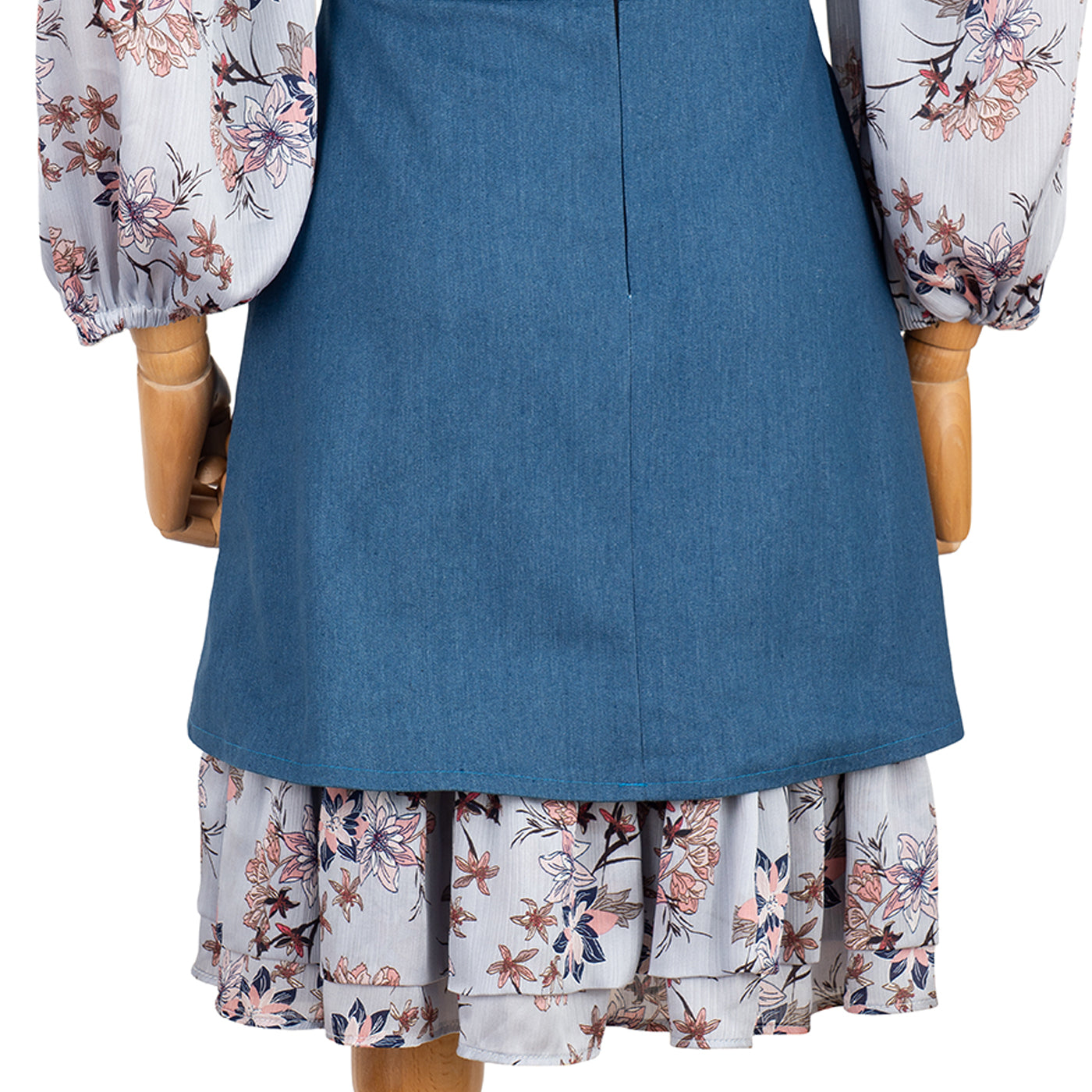 Off-Shoulder Dress with Floral Inserts