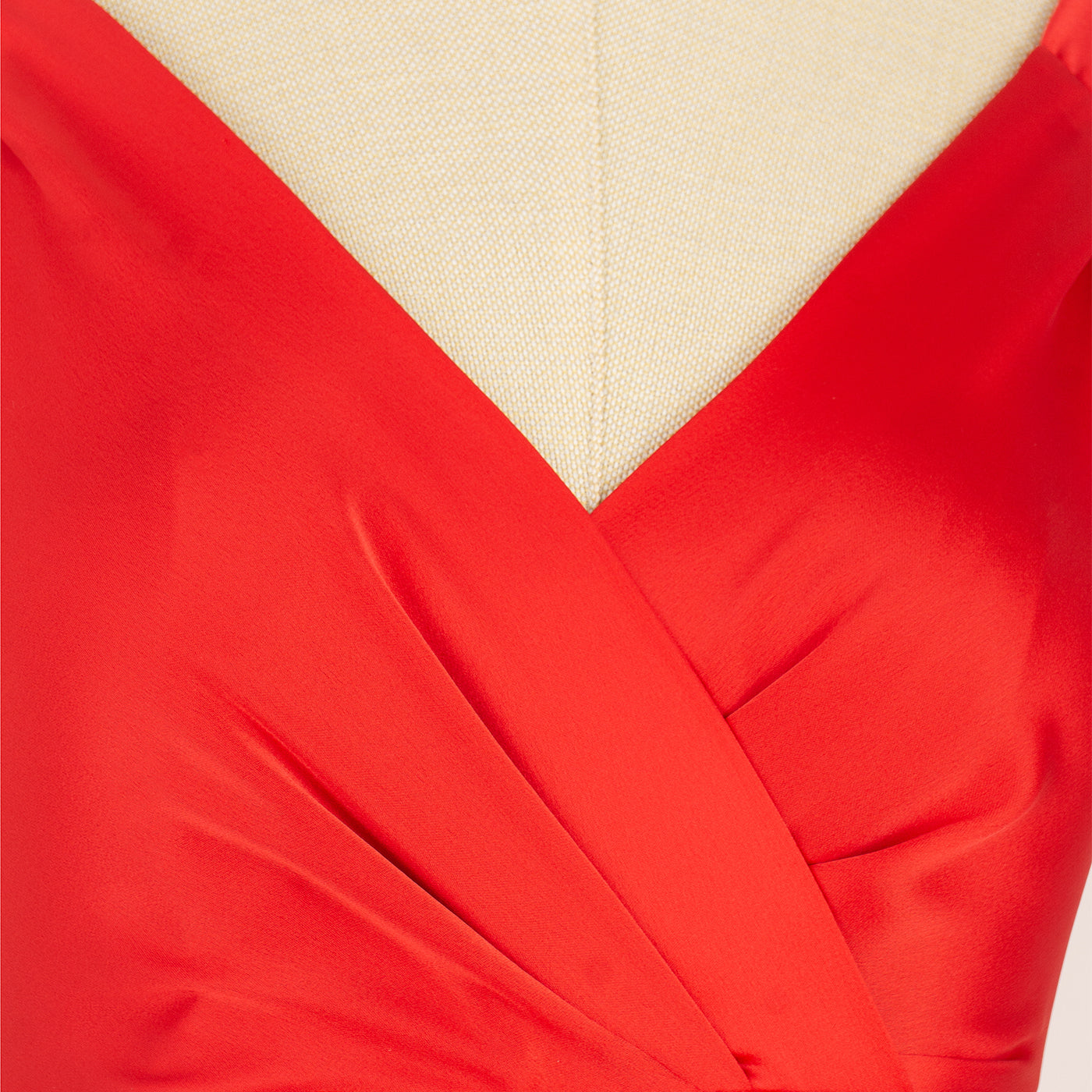 Red Satin Wrap Dress with Straps