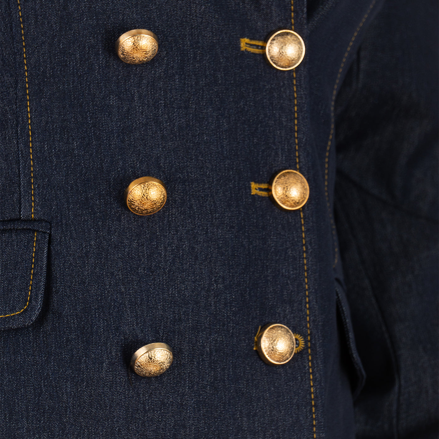 Denim Suit with Double-Breasted Blazer