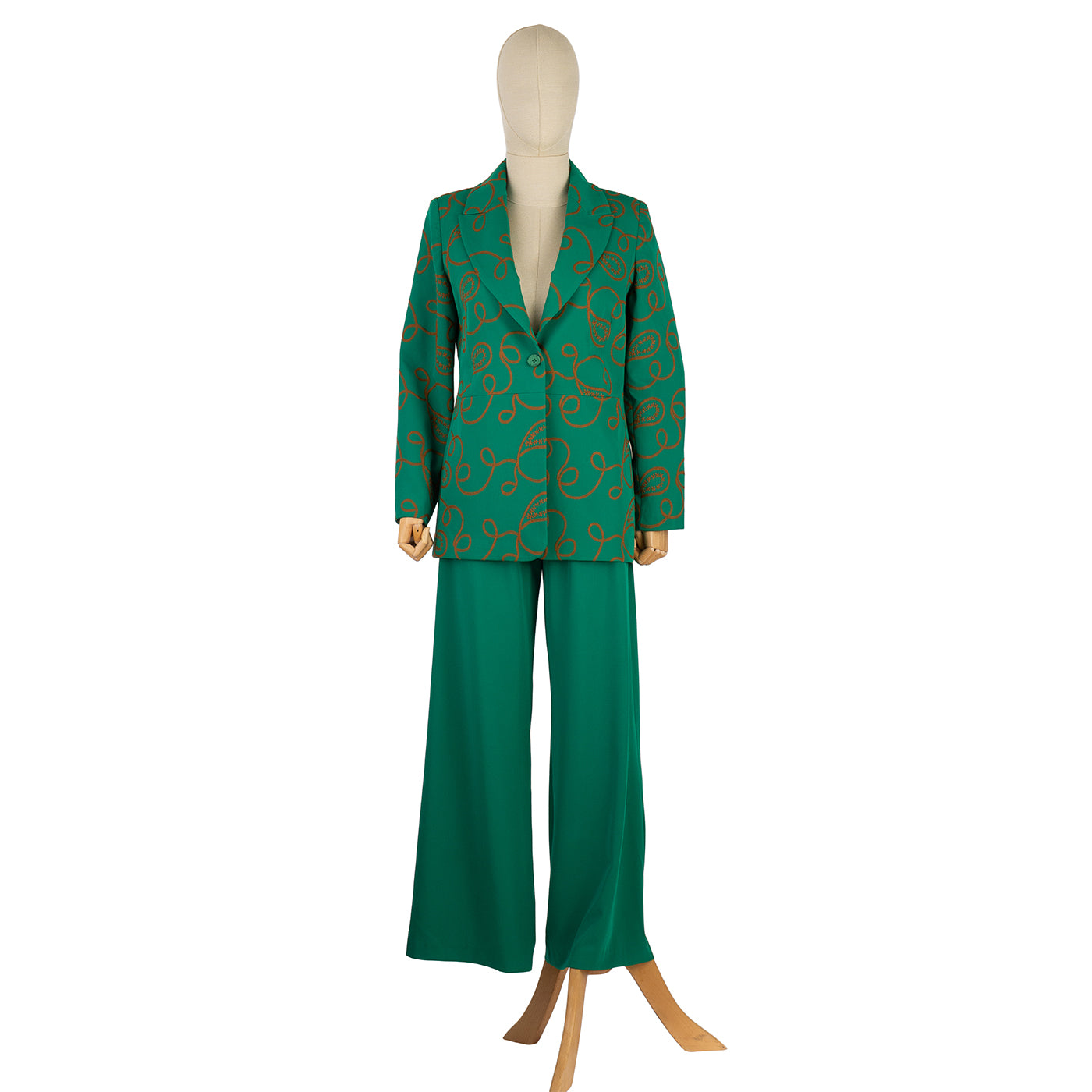 Women's Suit with Blazer and Wide-Leg Pants