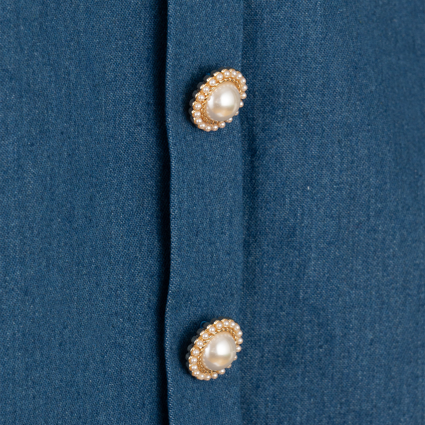 Floral Bodice Dress with Denim Inserts