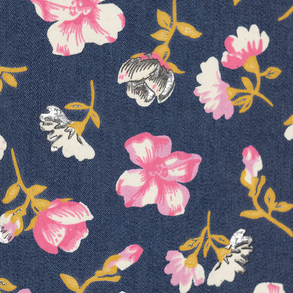 Floral Print Dress with White Ruffle Hem