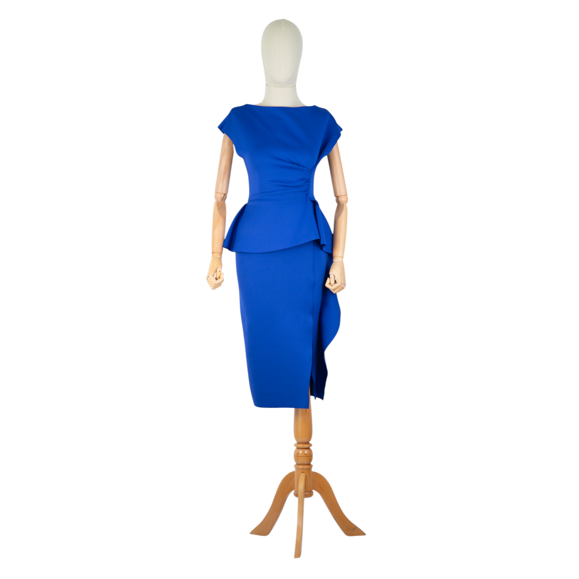 Royal Blue Sculpted Elegance Dress