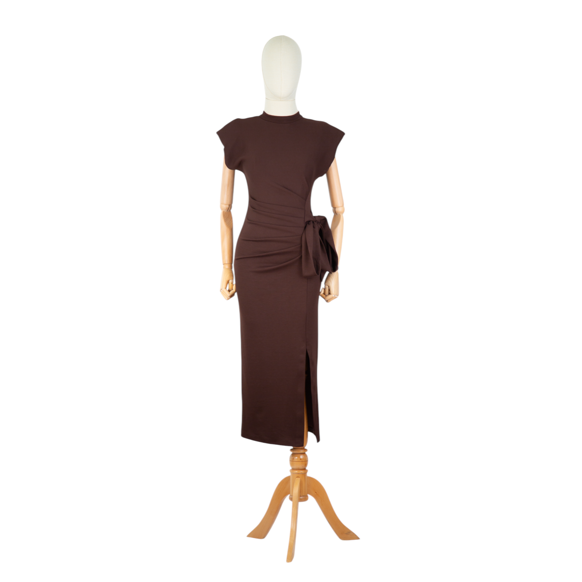 Chocolate Draped Midi Dress