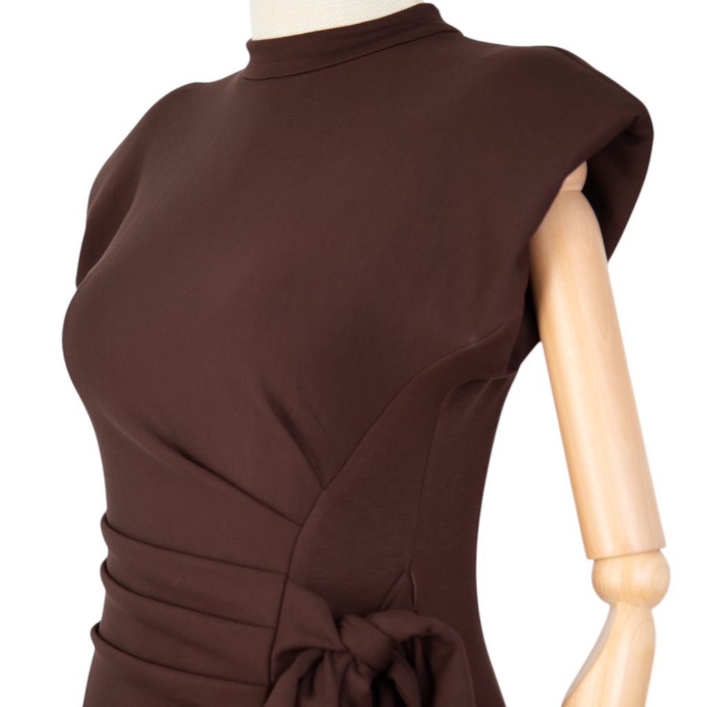 Chocolate Draped Midi Dress
