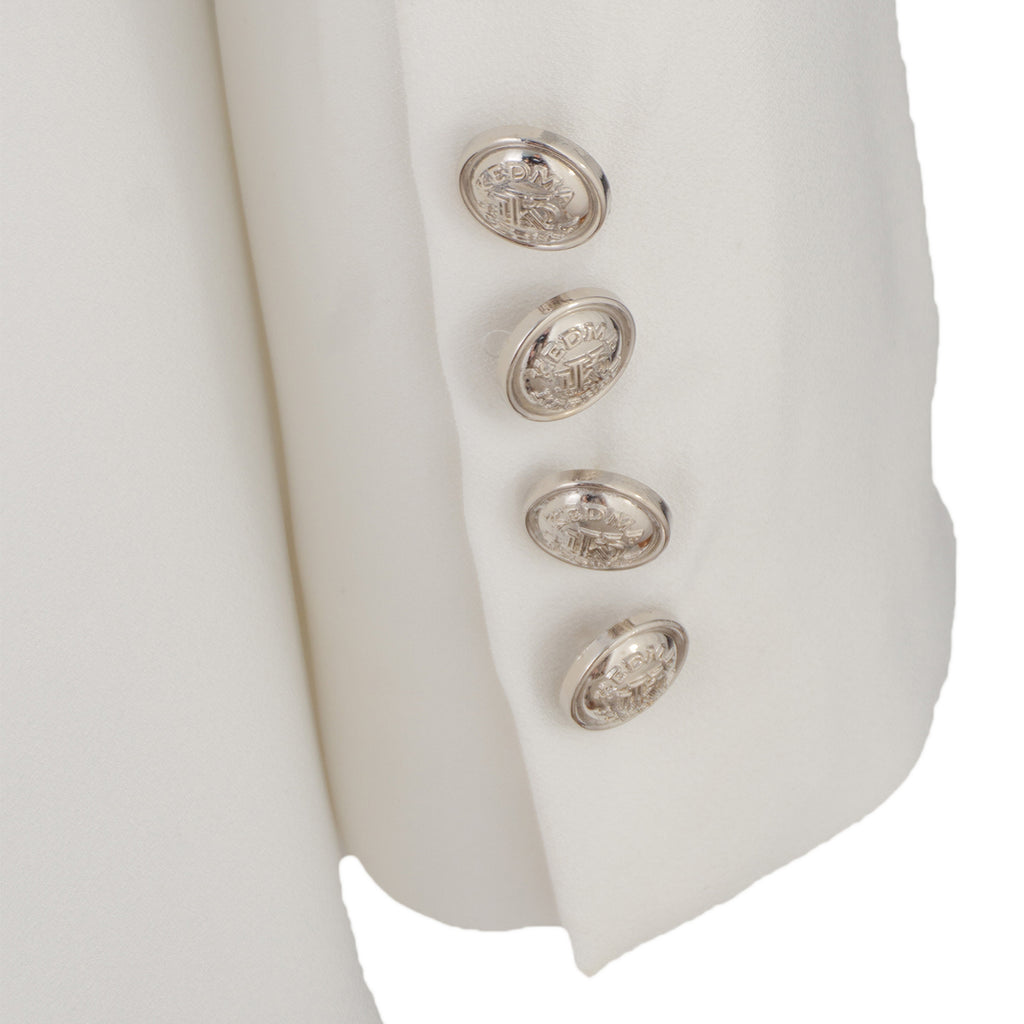 White Suit with Pearl Buttons – Timeless Elegance