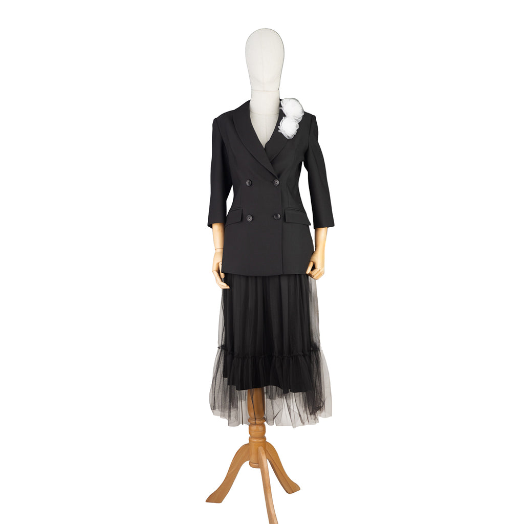 Black Suit with Tulle Skirt and Blazer – Sophisticated Elegance in Motion