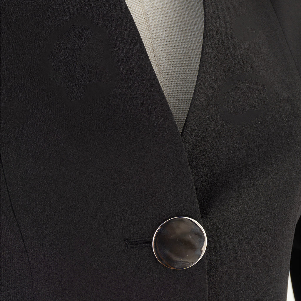 Black Suit with Statement Buttons – Bold Minimalist Elegance
