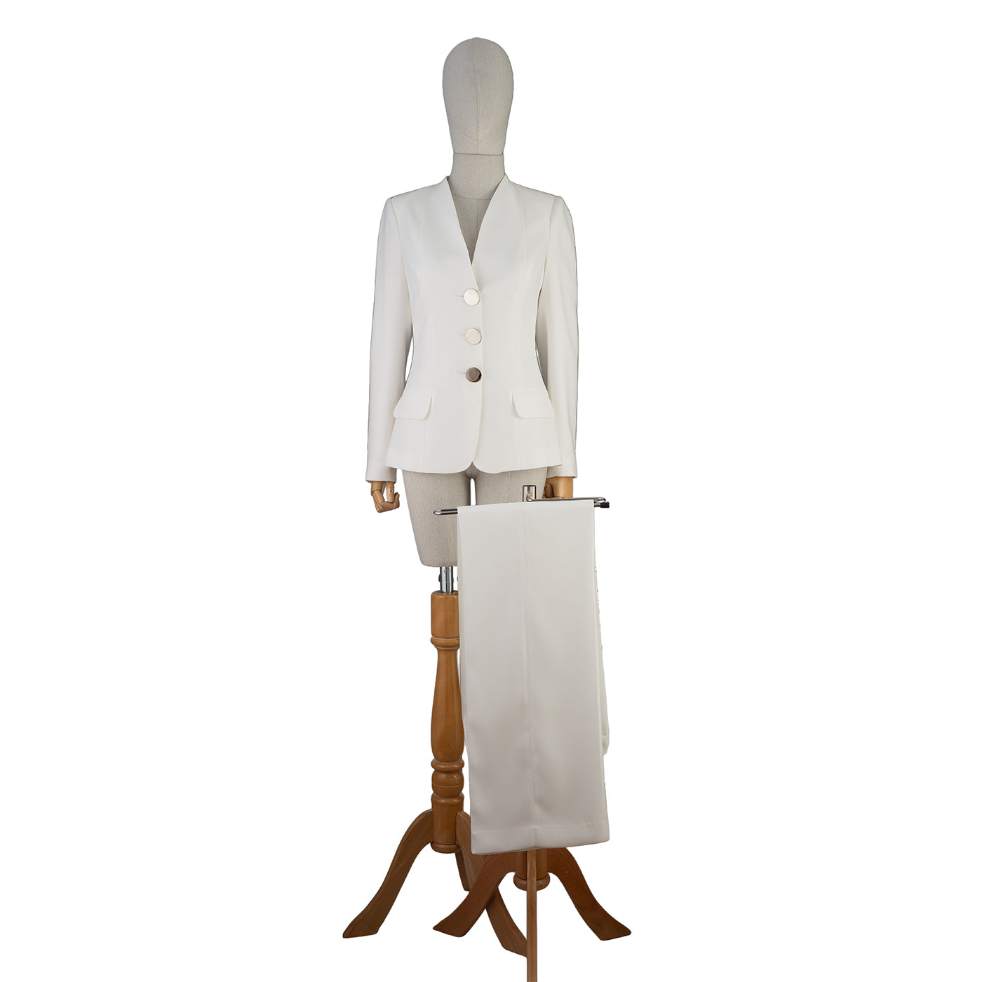 Ivory Suit with Statement Buttons – Understated Elegance