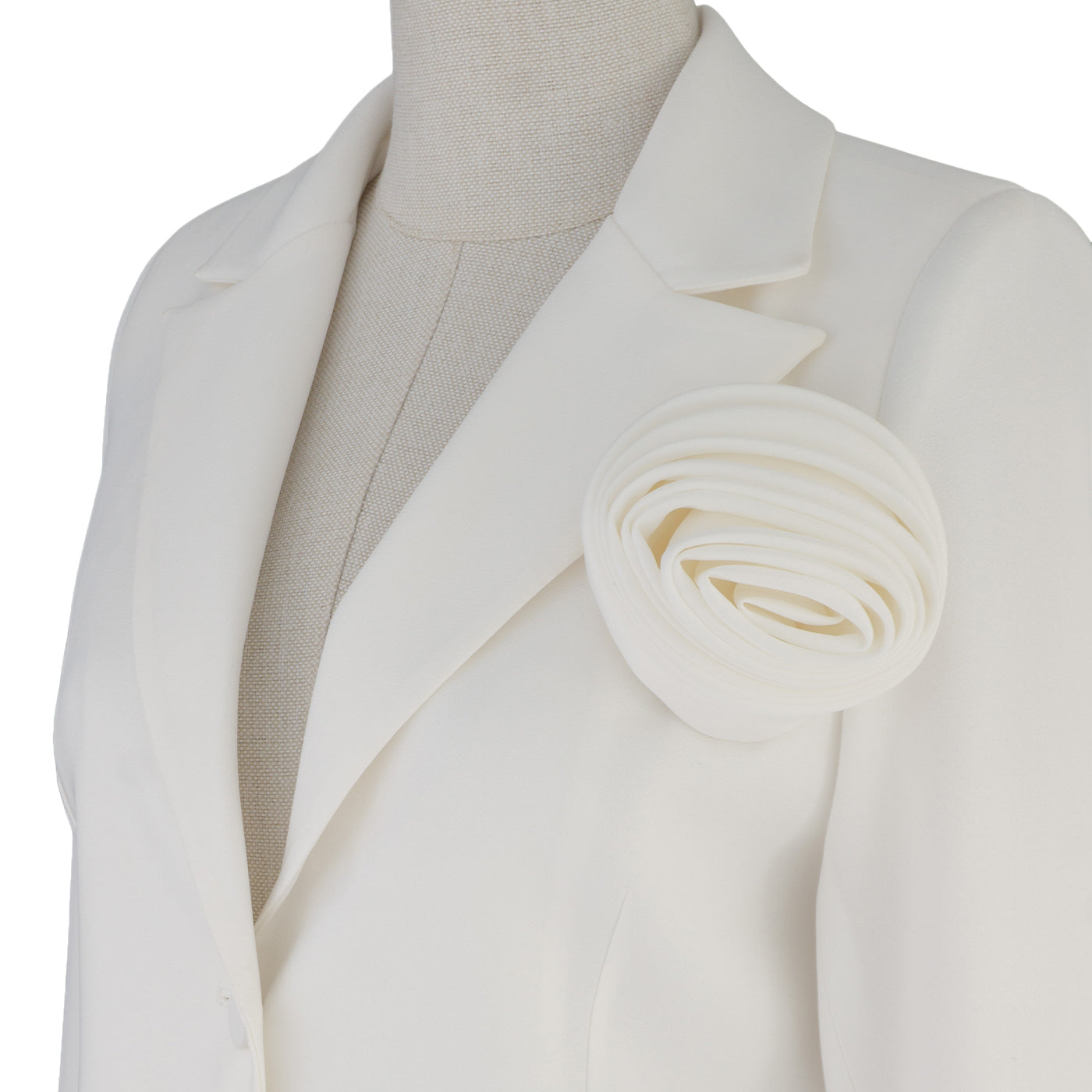 White Suit with Floral Detail — Modern Elegance Redefined