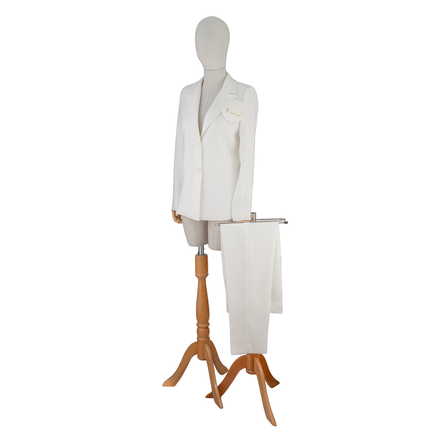 White Suit with Floral Detail — Modern Elegance Redefined