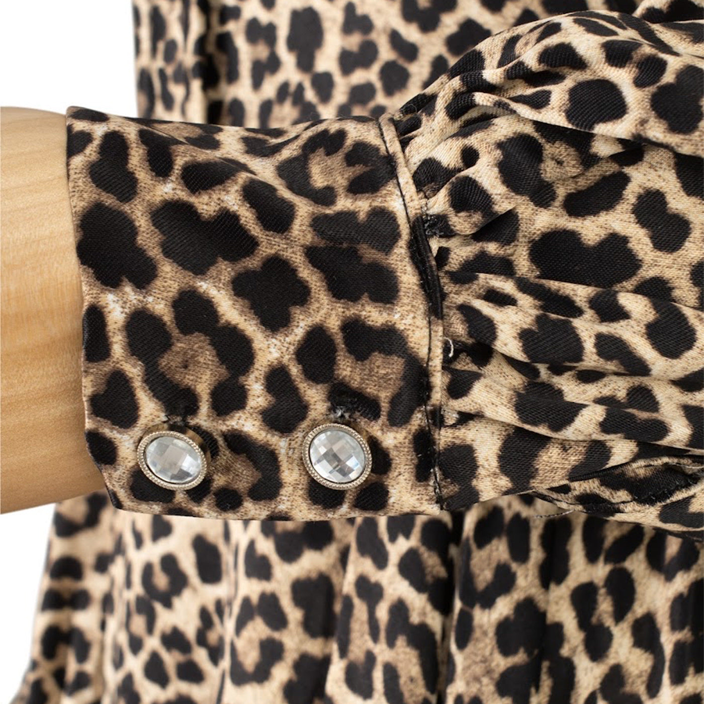 Mini Leopard Print Dress with Puff Sleeves