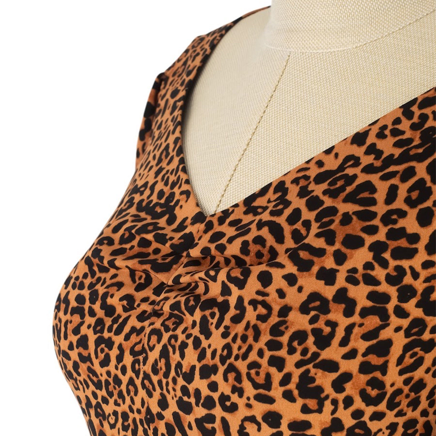 Leopard Print Puff Sleeve V-Neck Mini Dress